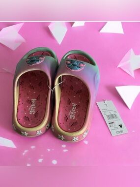 Buy 1 get 1 50% off Disney Girls Gradient Pink to Green Stitch Slide Sandals